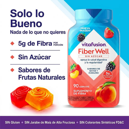 Vitafusion - Gomitas de Fibra Sin Azúcar para Regularidad Digestiva