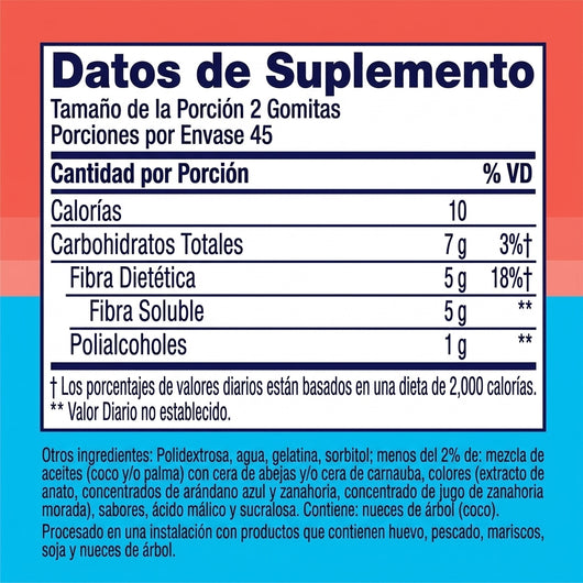 Vitafusion - Gomitas de Fibra Sin Azúcar para Regularidad Digestiva