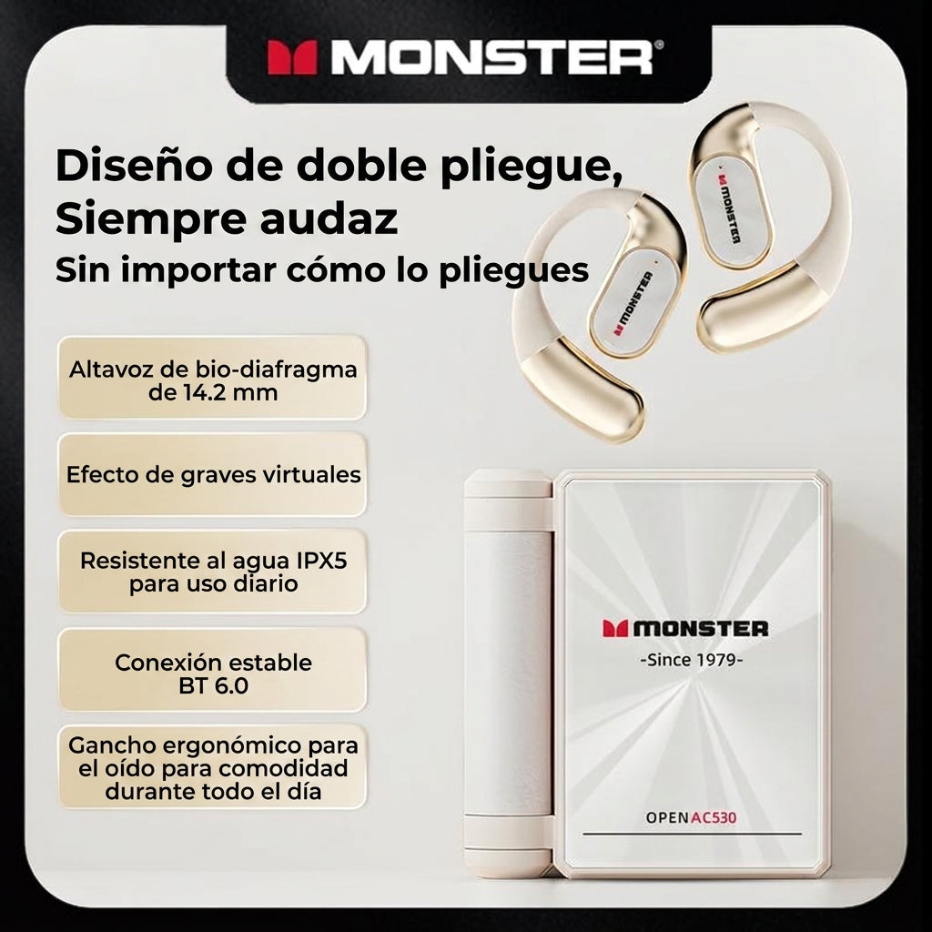 Auriculares Bluetooth Monster - Sonido Inalámbrico y Diseño Compacto